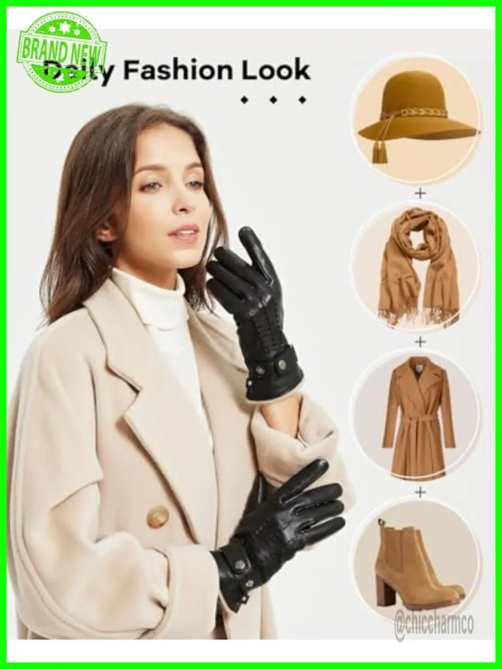 Genuine Sheepskin Leather Touchscreen Gloves for Women - Adjustable Strap